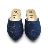 Girls Backless Pump - Navy Blue