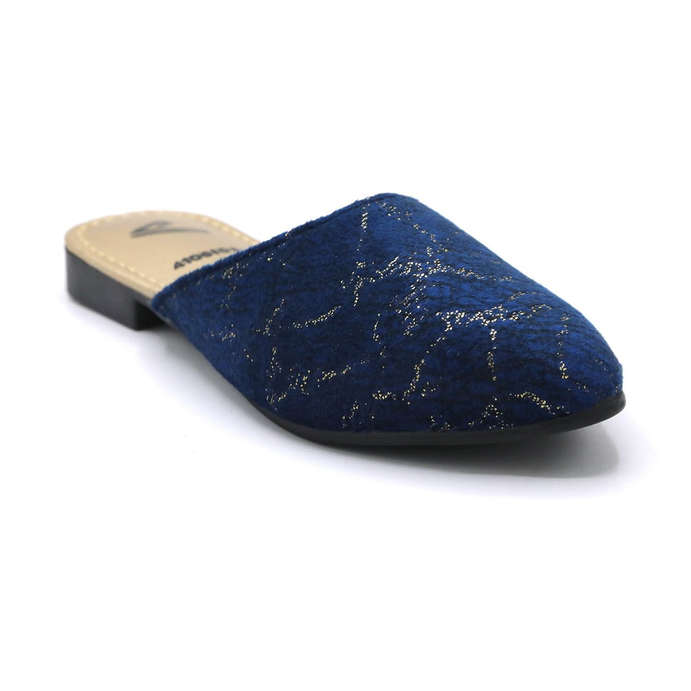 Girls Backless Pump - Navy Blue