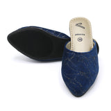 Girls Backless Pump - Navy Blue