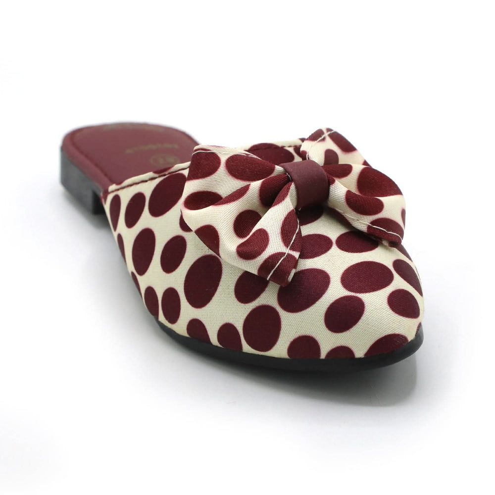 Girls Backless Pump - Maroon