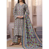 VS-AIZA & MOMINA Cambric Embroidered Unstitched 3pcs Suit - 65