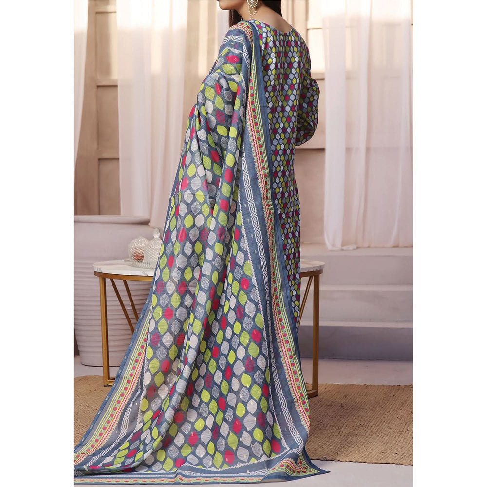 VS-AIZA & MOMINA Cambric Embroidered Unstitched 3pcs Suit - 65