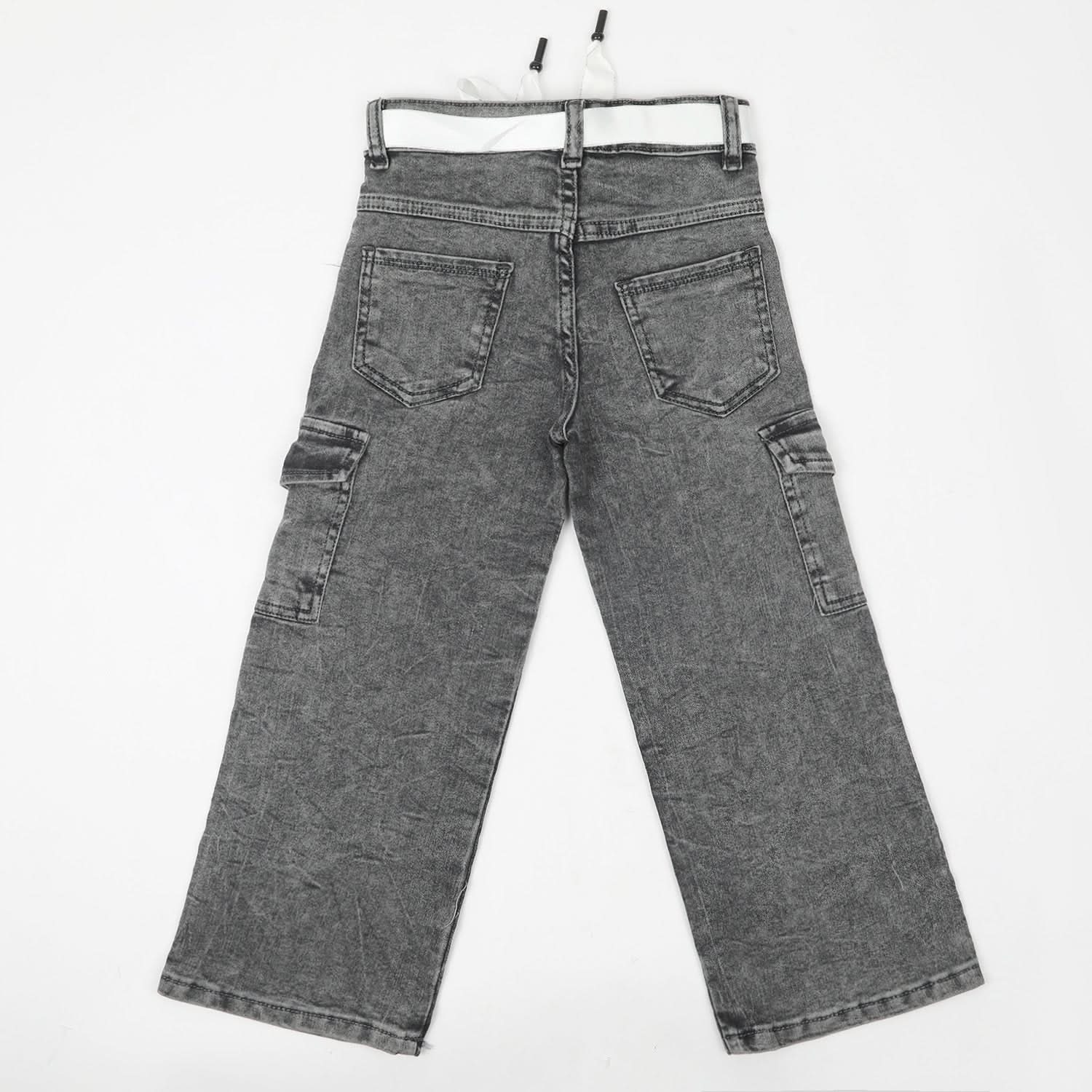 Girls Denim Pant - Grey