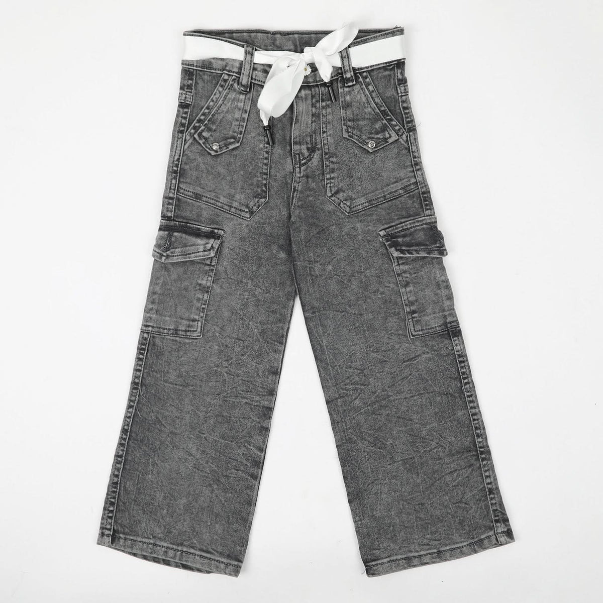 Girls Denim Pant - Grey