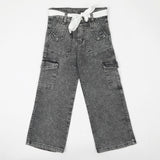 Girls Denim Pant - Grey