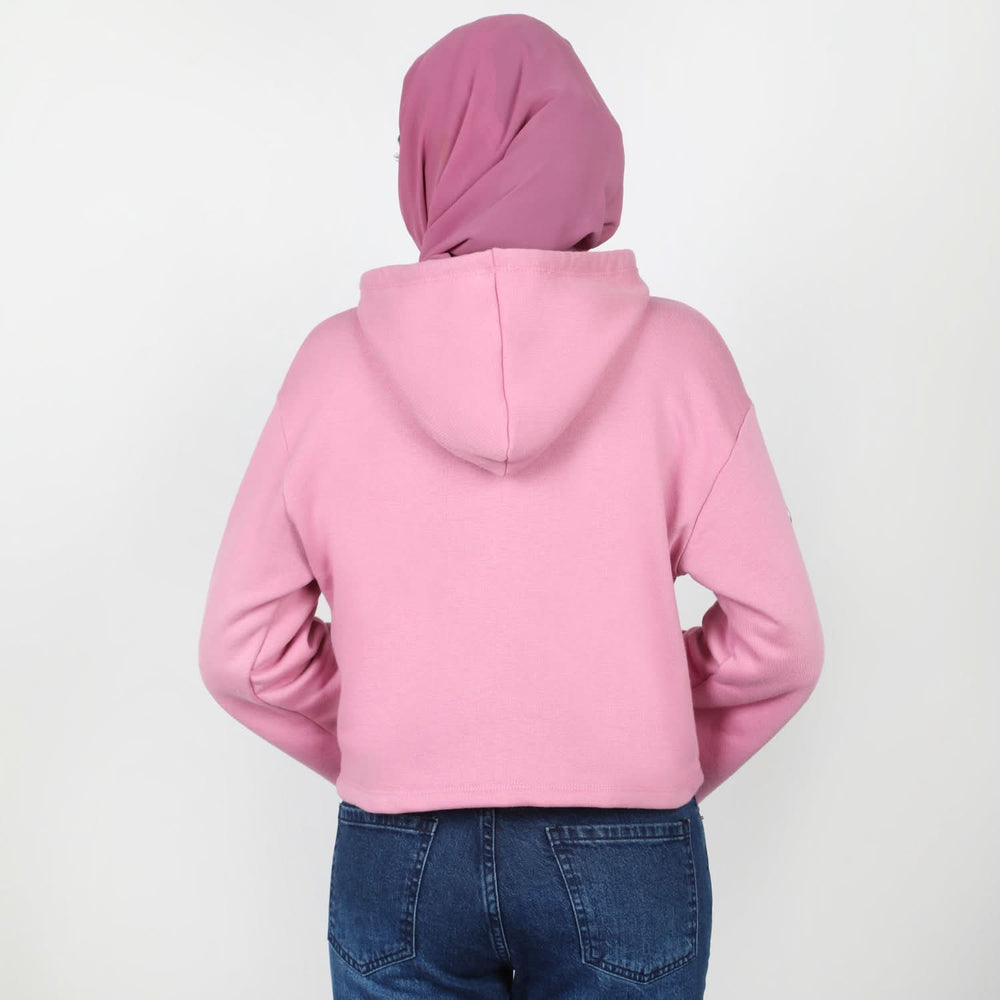 Women's Full Sleeves Hoodie Jacket - Pink