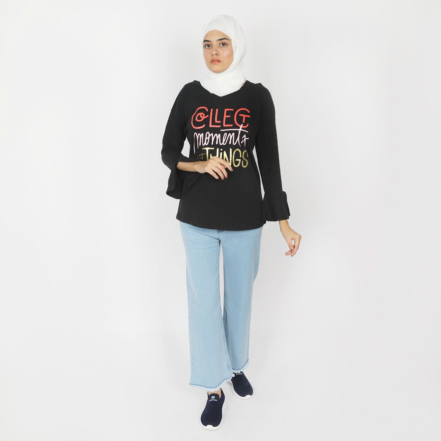 Women's Full Sleeves Top - Black