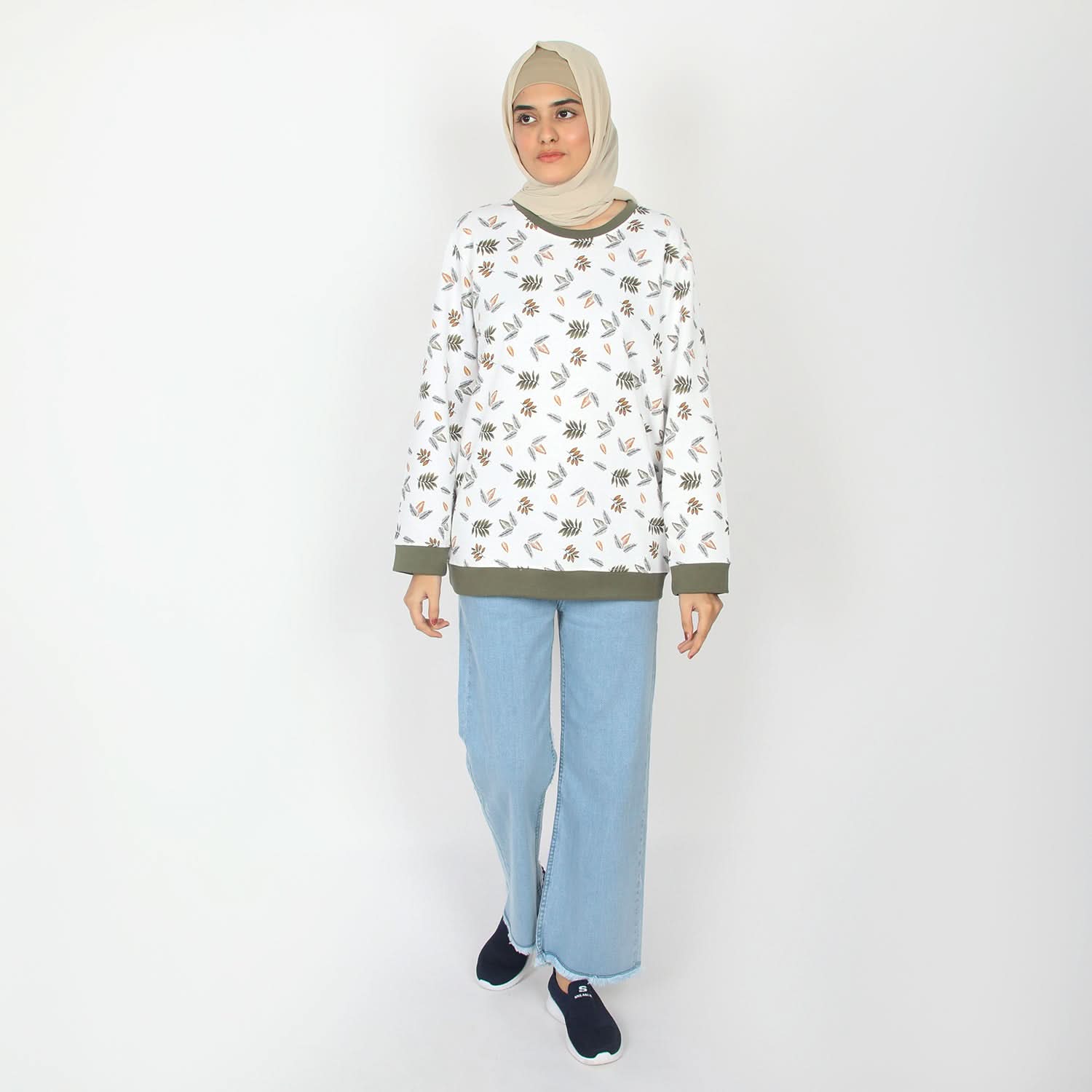 Women's Full Sleeves Sweat Shirt - Olive