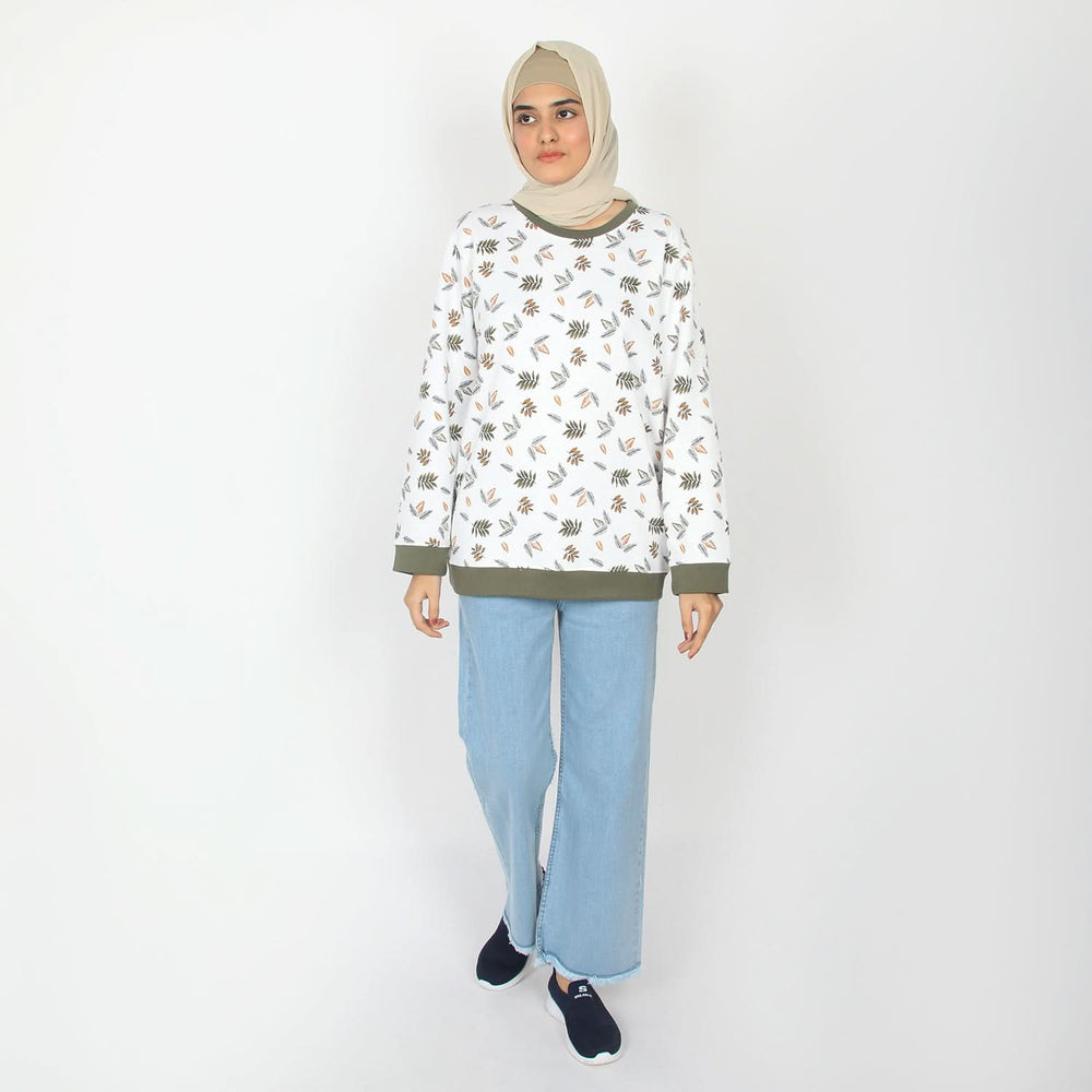 Women's Full Sleeves Sweat Shirt - Olive