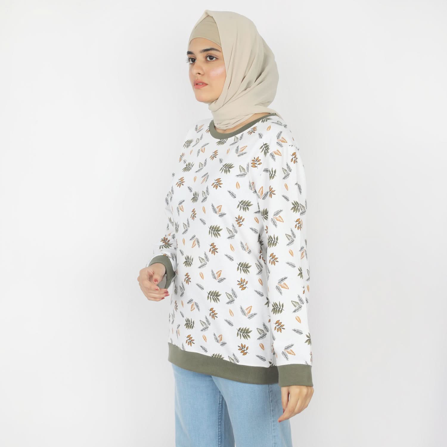 Women's Full Sleeves Sweat Shirt - Olive