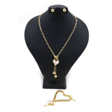 Women's Chain &  Locket Combo Set - Golden