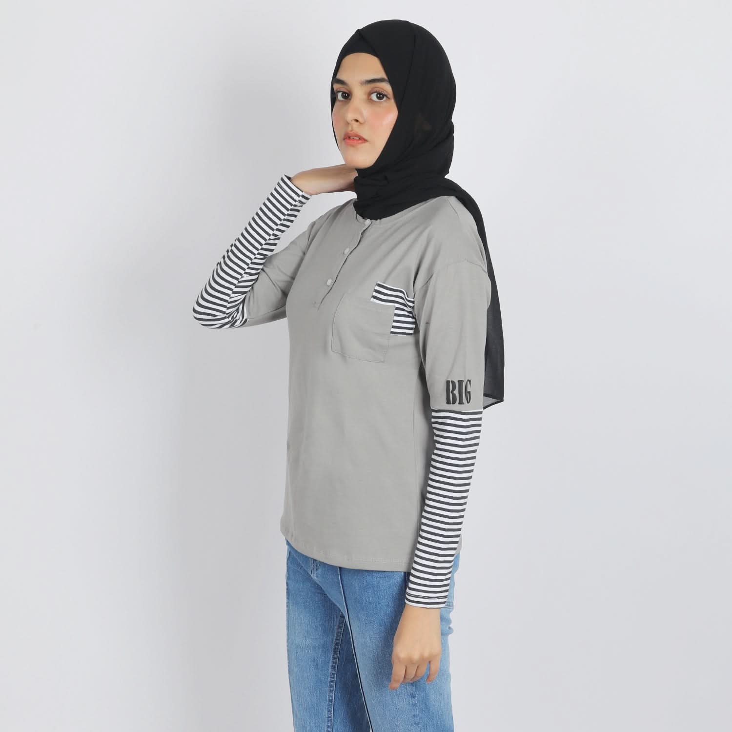Eminent Women's Full Sleeves T-Shirt - Frost Grey