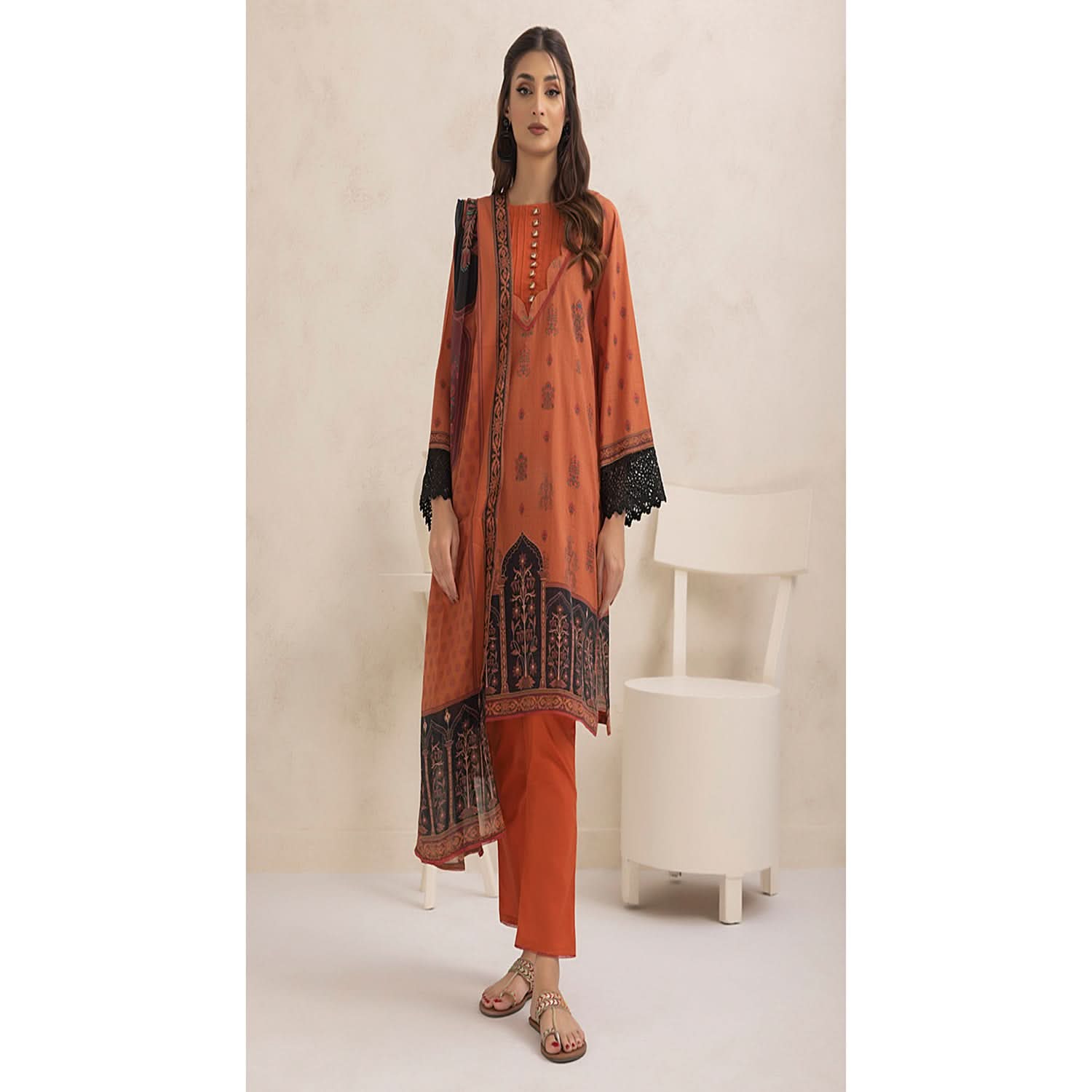 Regalia Nino Kara Cotton Digital Printed Unstitched 3pcs Suit - 8