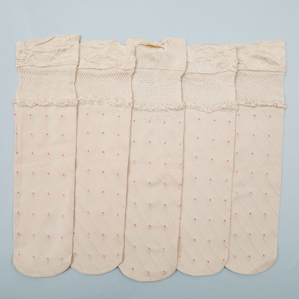 Women's 5Pc Dot Socks - Skin