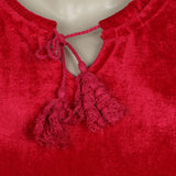 Women's Velvet Western Top - Maroon