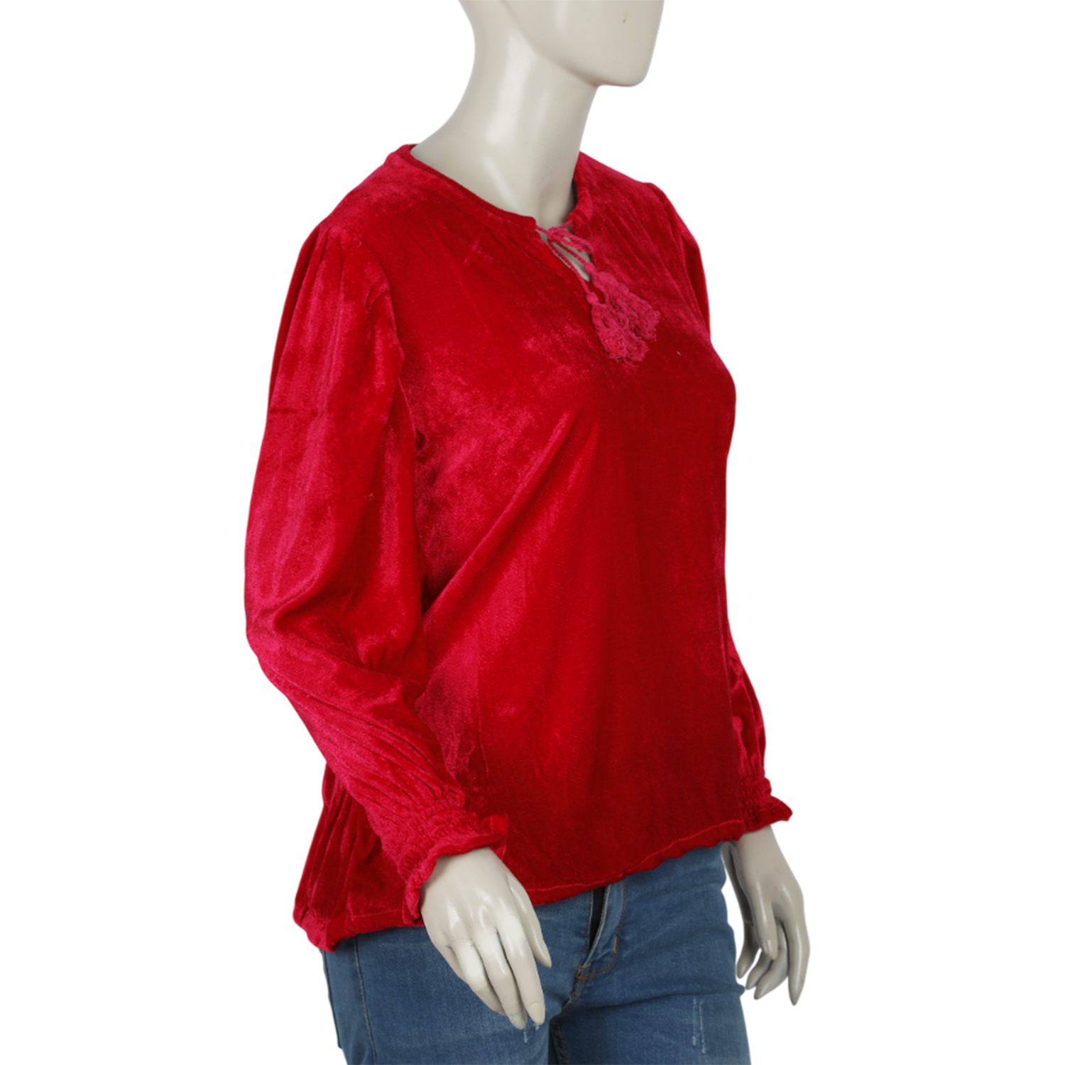 Women's Velvet Western Top - Maroon