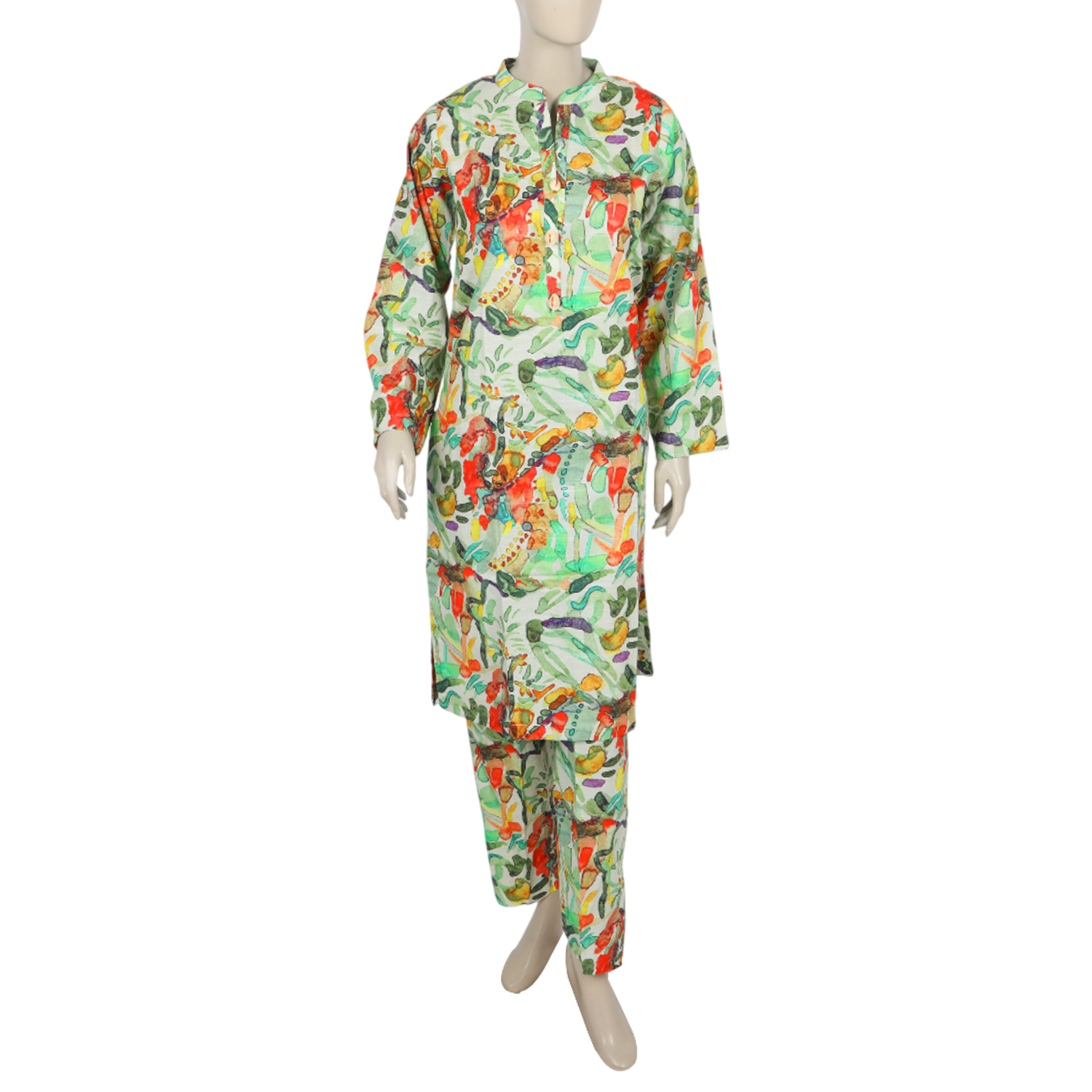 Women's Printed Khaddar 2pcs Suit - Green