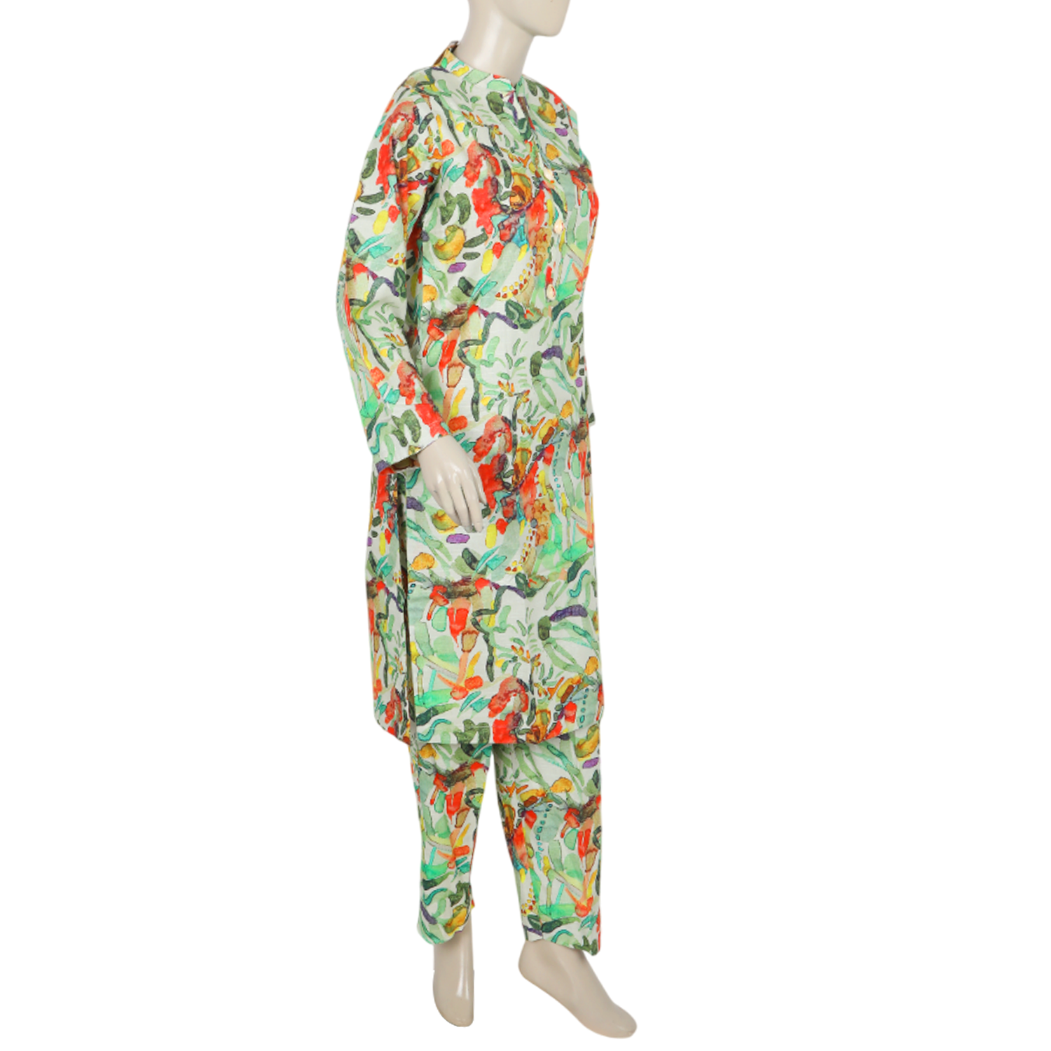 Women's Printed Khaddar 2pcs Suit - Green