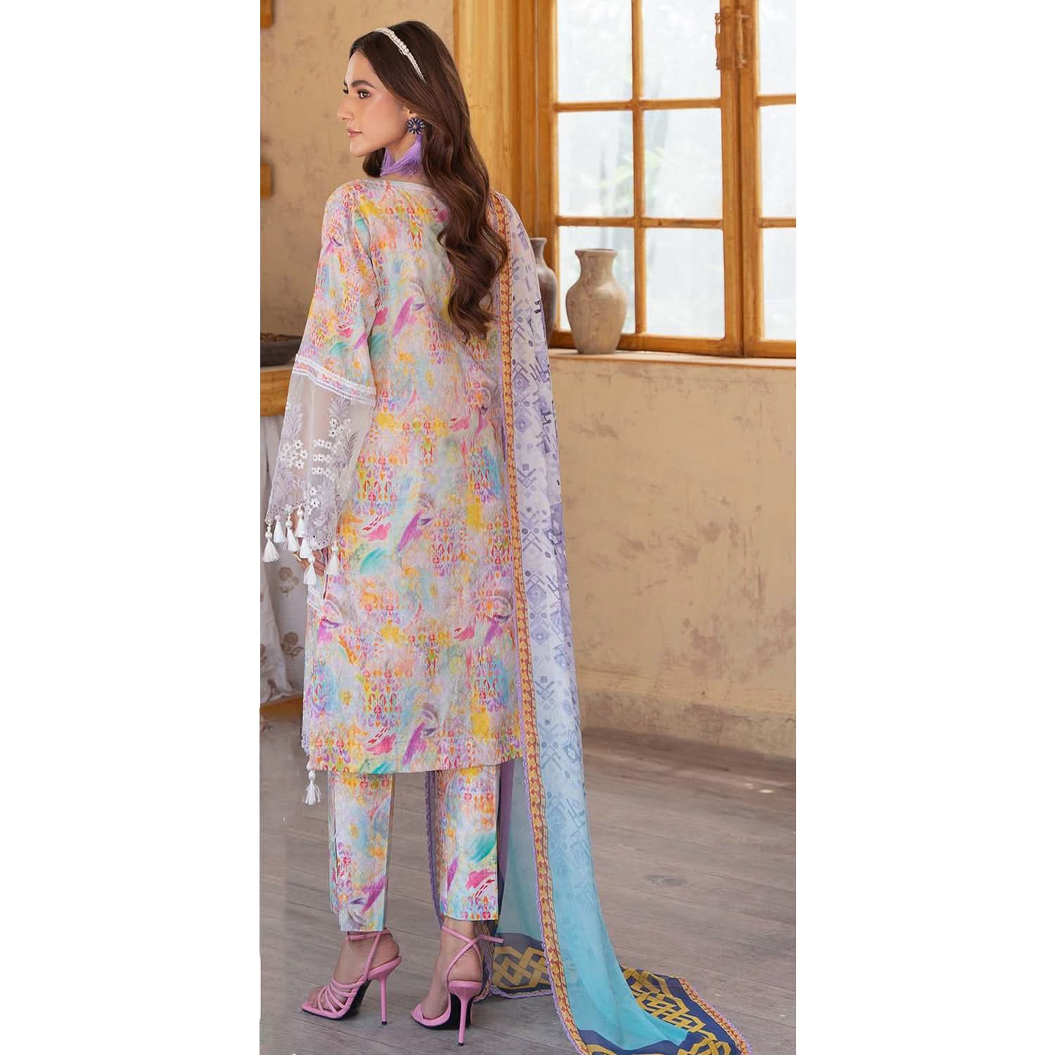 Sunshine Bloom By Al Zohaib Print Kari Lawn Unstitched 3 pcs Suit - 9
