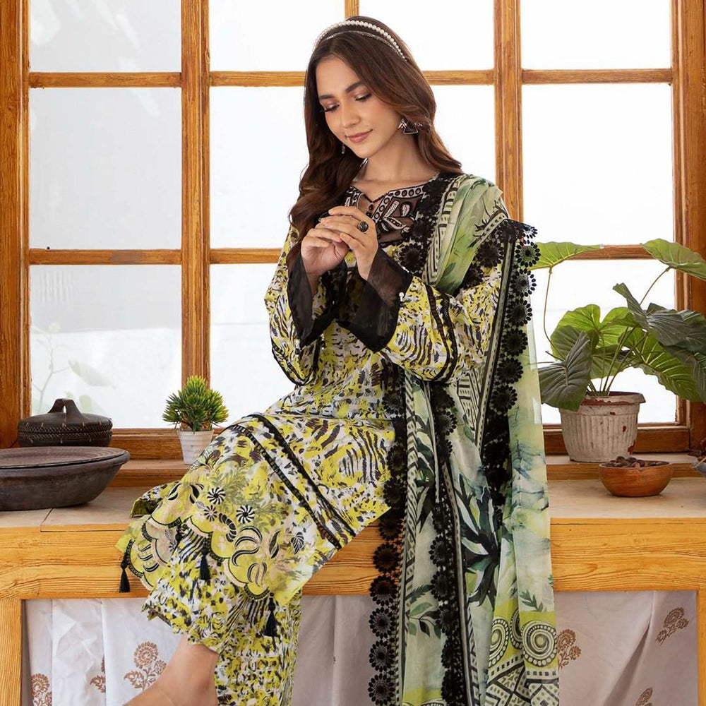 Sunshine Bloom By Al Zohaib Print Kari Lawn Unstitched 3 pcs Suit - 7