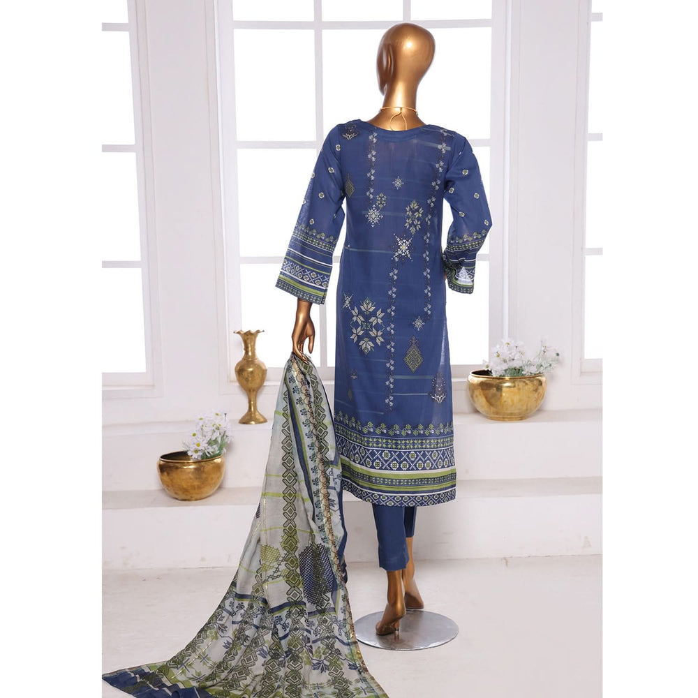 Needle Wonder By Dr. Haris Printed & Embroidered Lawn Unstitched 3Pcs Suit - 2