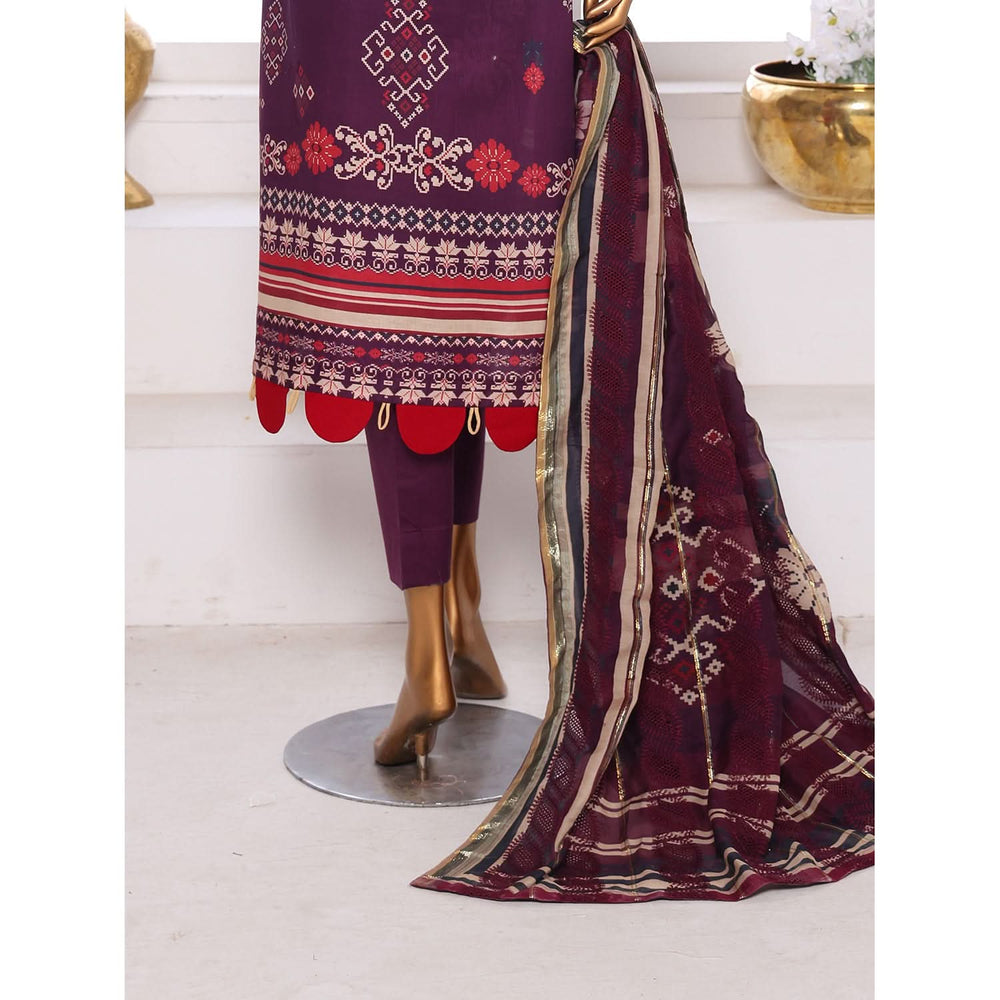Needle Wonder By Dr. Haris Printed & Embroidered Lawn Unstitched 3Pcs Suit - 7