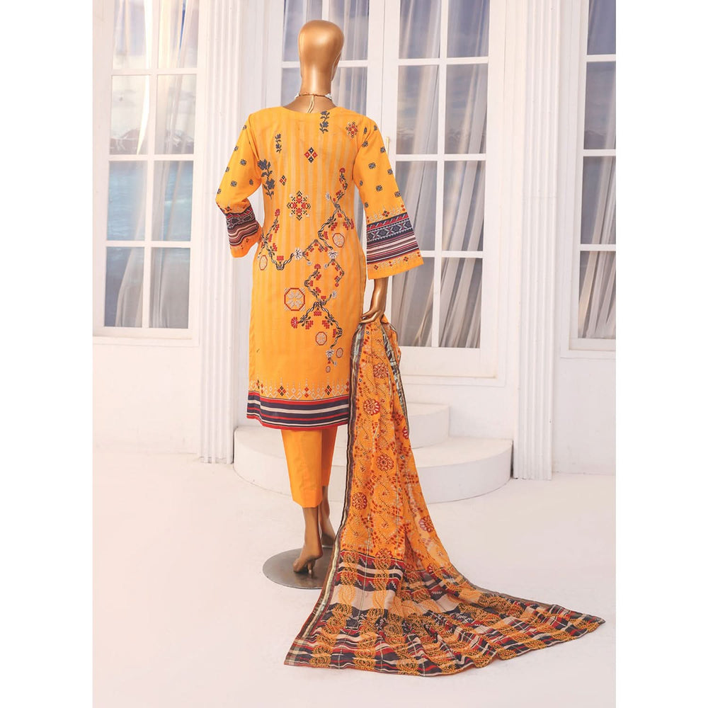 Needle Wonder By Dr. Haris Printed & Embroidered Lawn Unstitched 3Pcs Suit - 4
