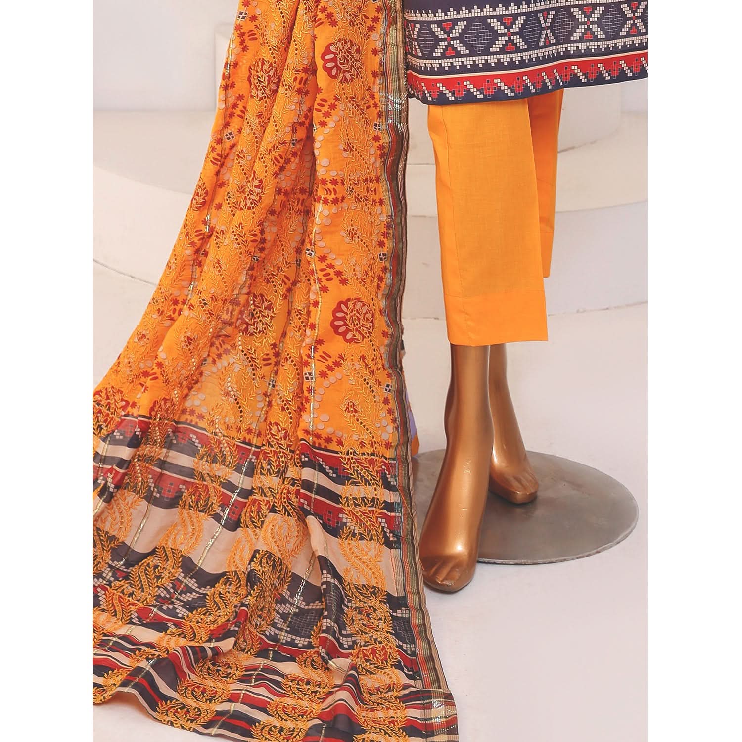 Needle Wonder By Dr. Haris Printed & Embroidered Lawn Unstitched 3Pcs Suit - 4