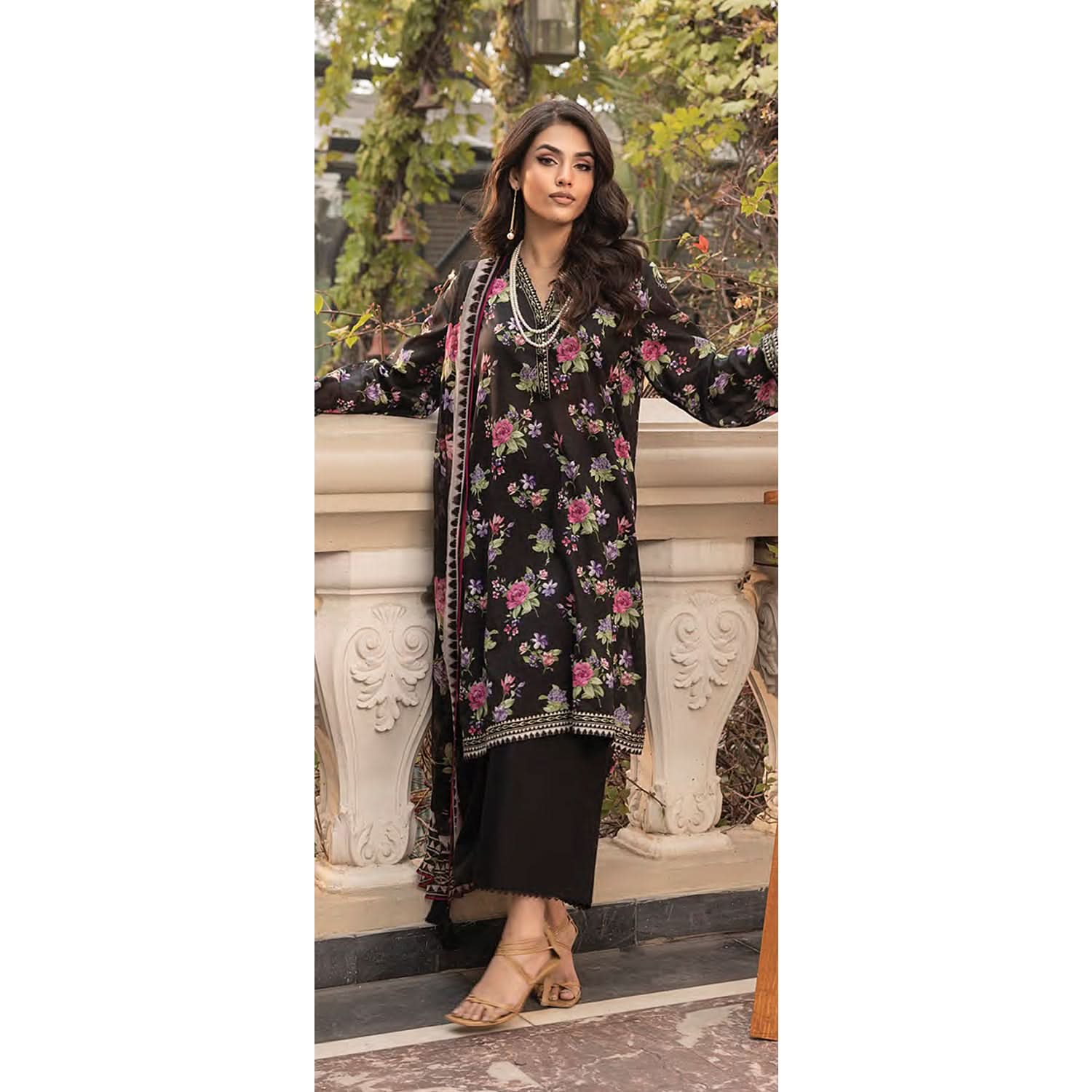 Komal By LSM Textiles Lawn Printed Unstitched 3Pcs Suit - LG-MM-0305