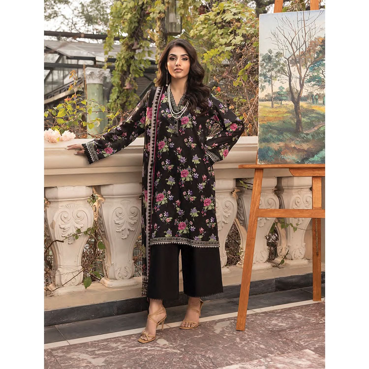 Komal By LSM Textiles Lawn Printed Unstitched 3Pcs Suit - LG-MM-0305