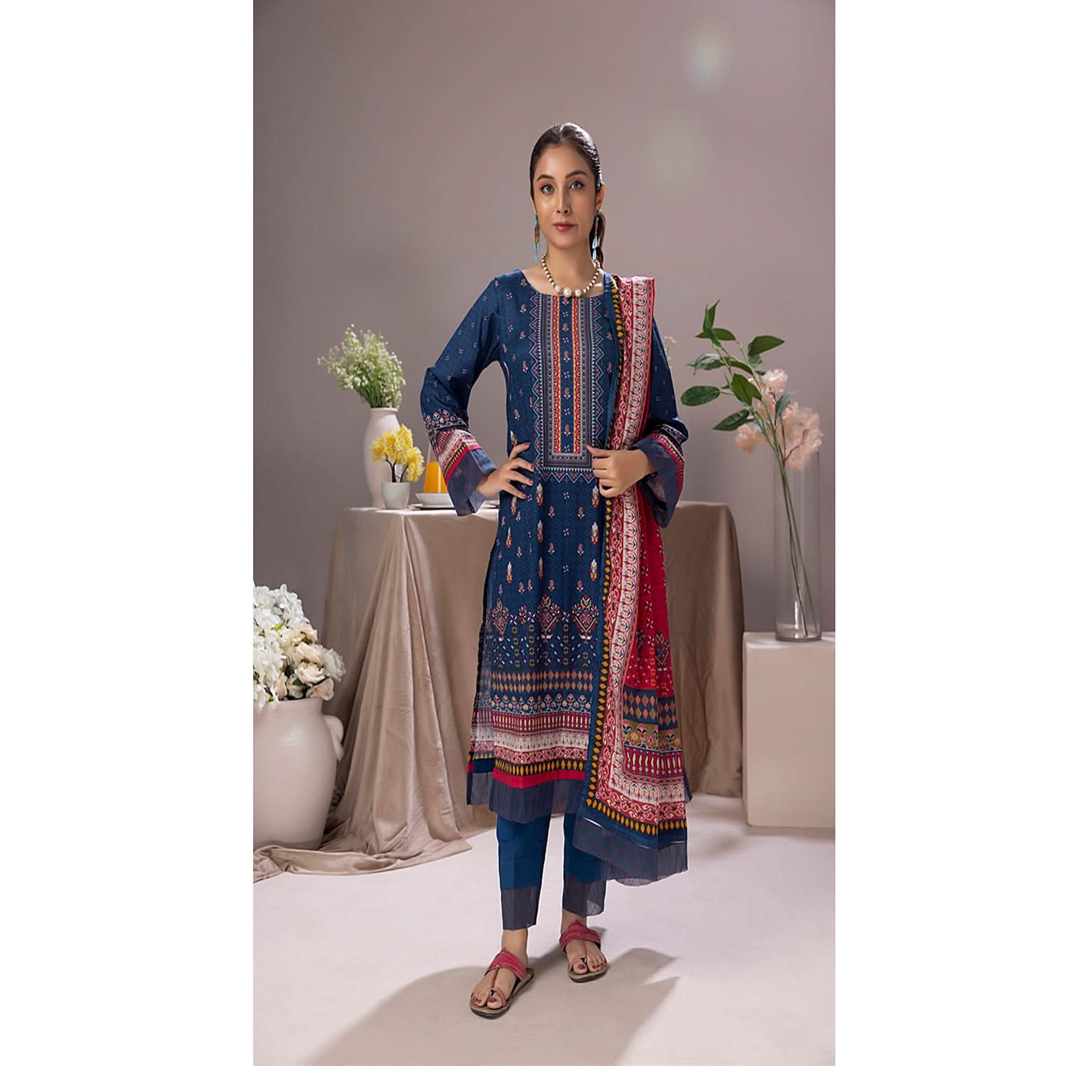 Salina Weaving Dobby By Regalia Printed Lawn Unstitched 3 Pcs Suit - 9
