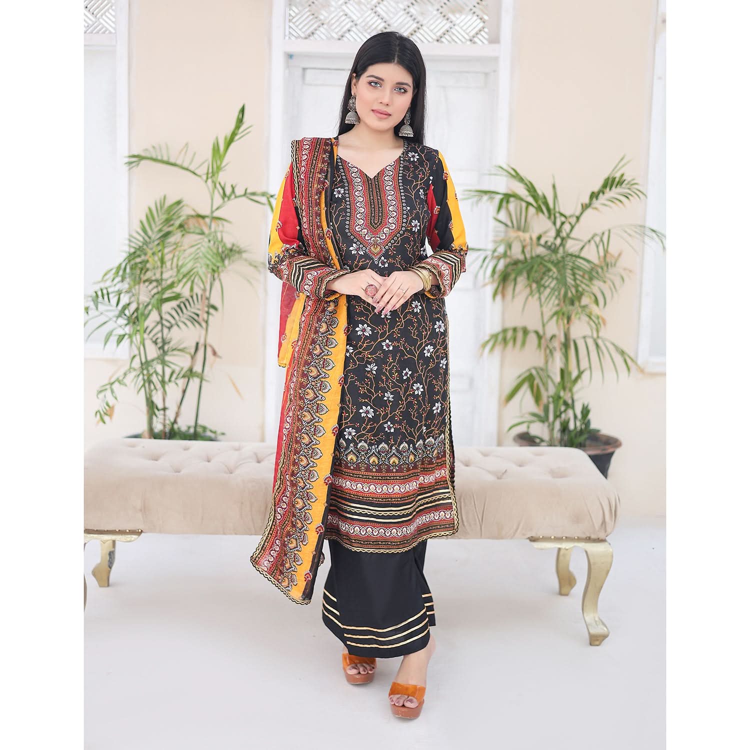 Laiba By SN Cloth Printed Unstitched 3 Pcs Suit - 7