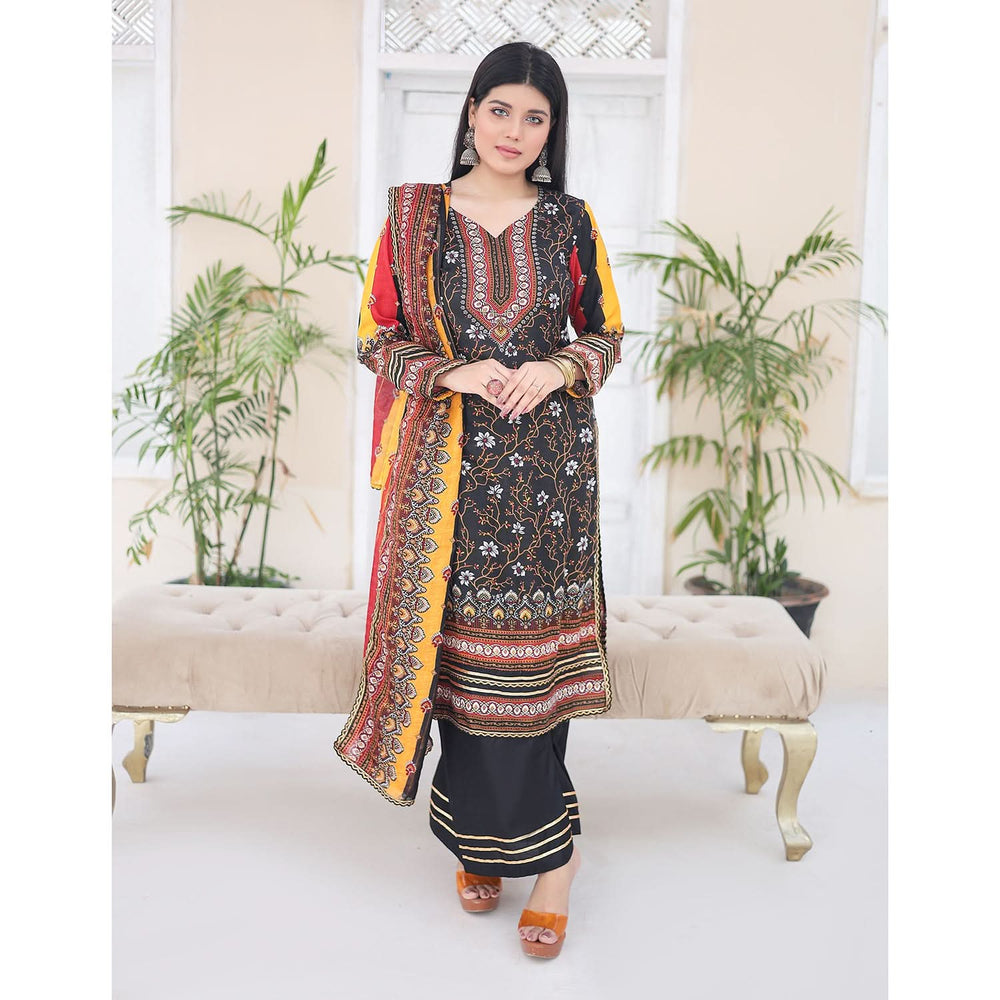 Laiba By SN Cloth Printed Unstitched 3 Pcs Suit - 7