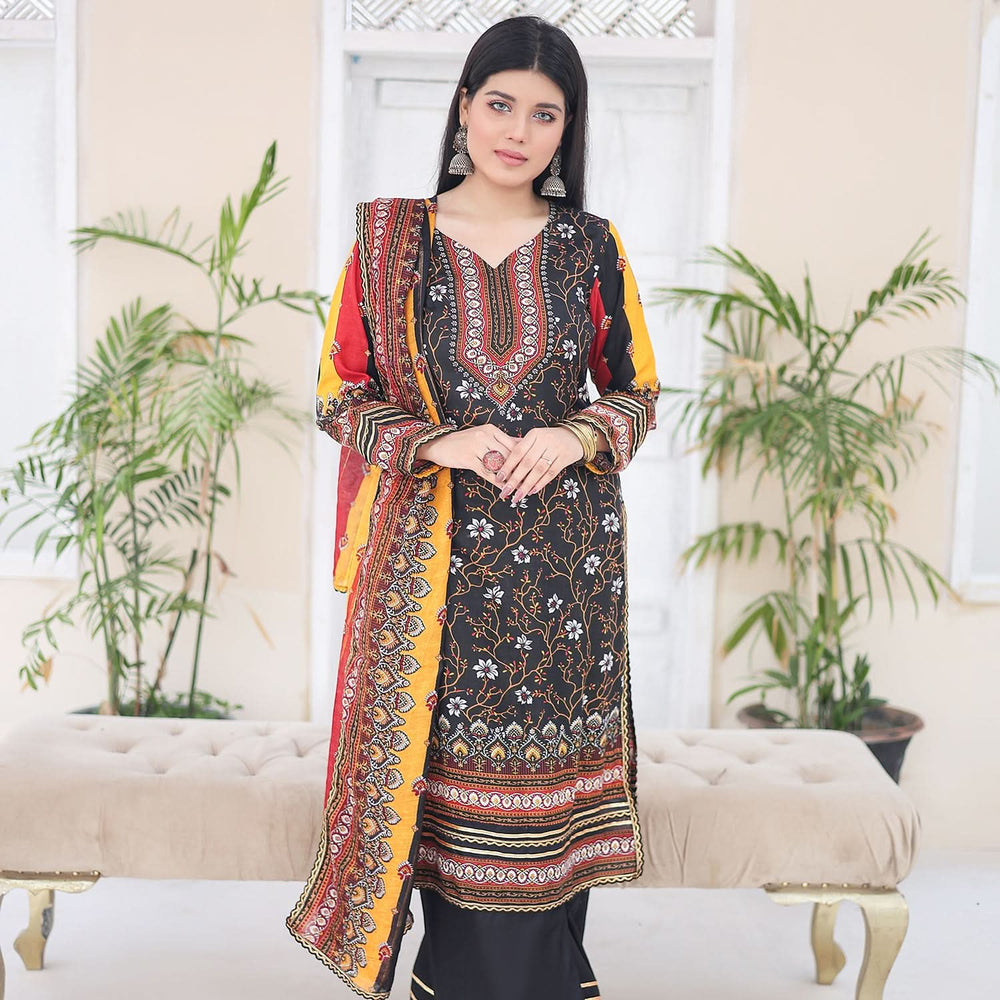 Laiba By SN Cloth Printed Unstitched 3 Pcs Suit - 7