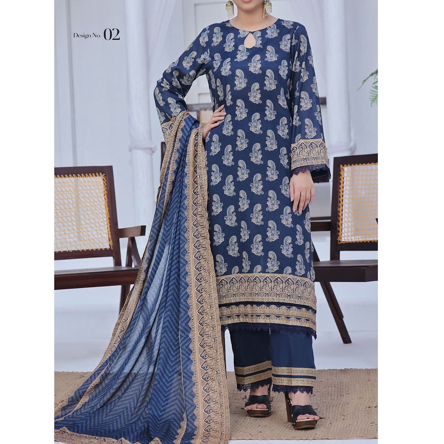 Ayesha Alishba By VS Textile Printed Lawn Unstitched 3Pcs Suit - 596