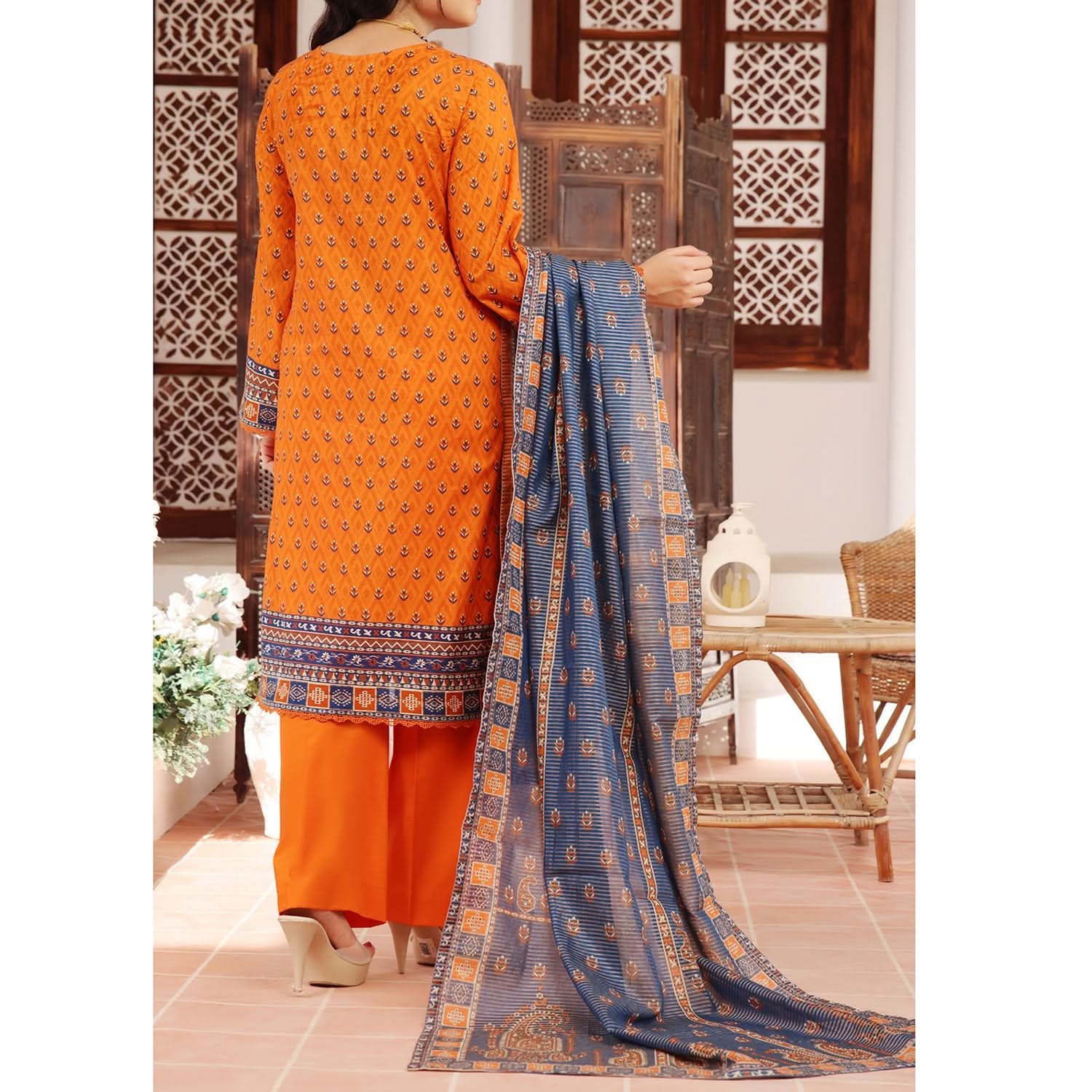 MISRI Embroidered Lawn By VS Textile 3-Piecs Unstitched Suit - 475