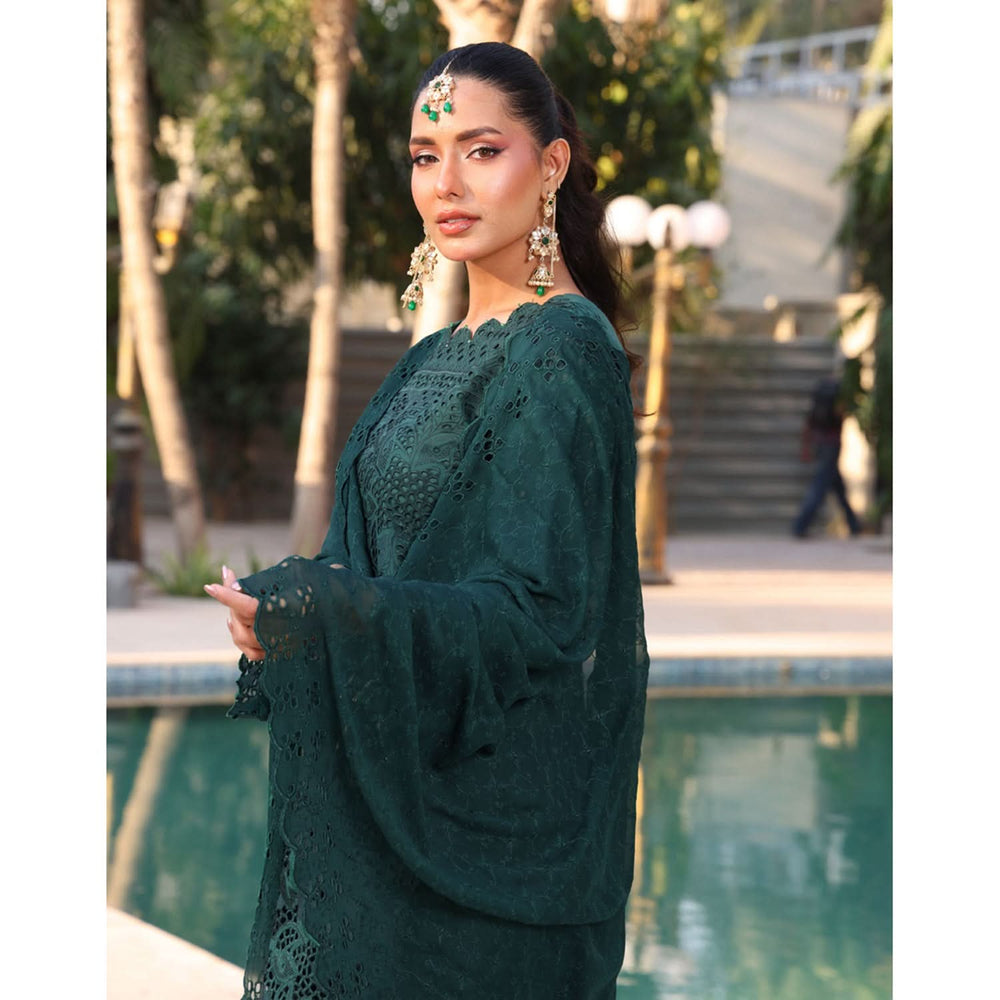 Summer Vibes By Dr. Haris Chikankari Lawn Unstitched 4 Pec Suit - 9