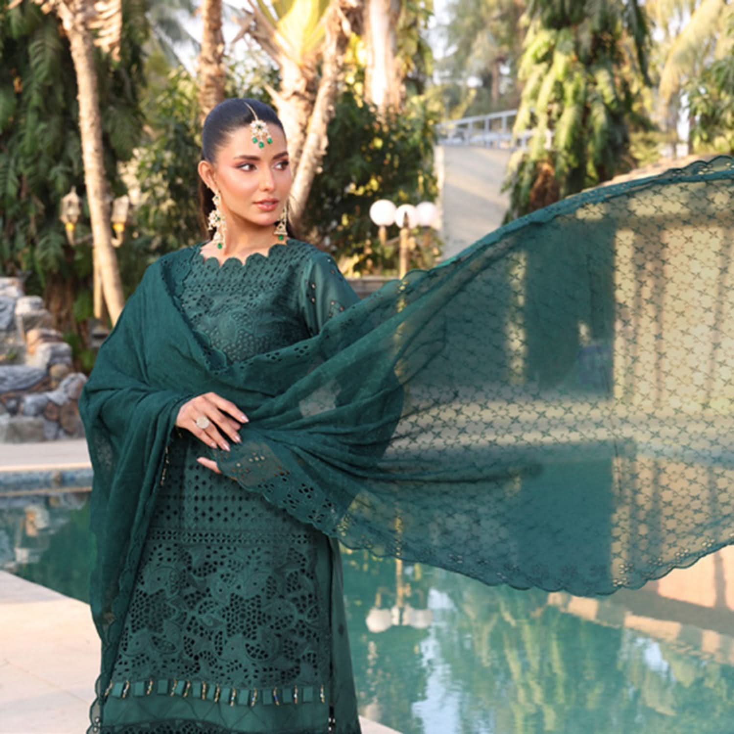 Summer Vibes By Dr. Haris Chikankari Lawn Unstitched 4 Pec Suit - 9