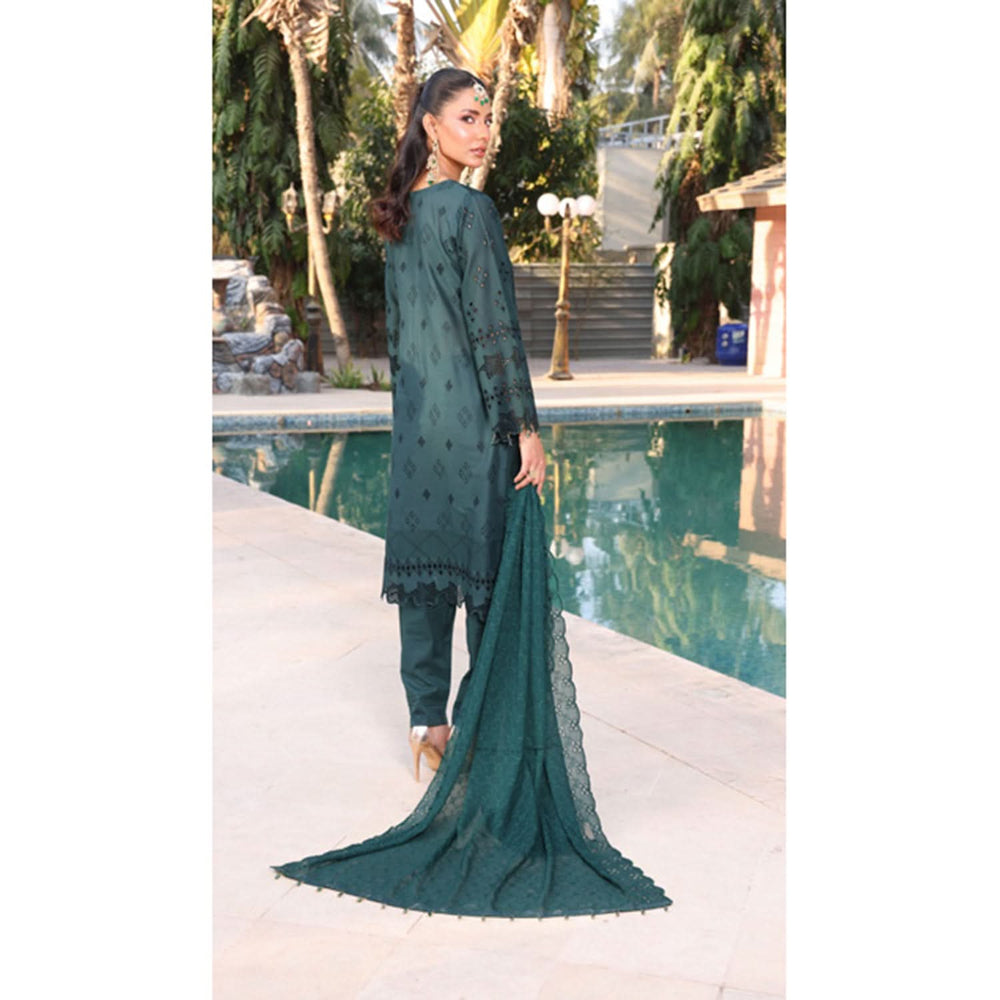 Summer Vibes By Dr. Haris Chikankari Lawn Unstitched 4 Pec Suit - 9