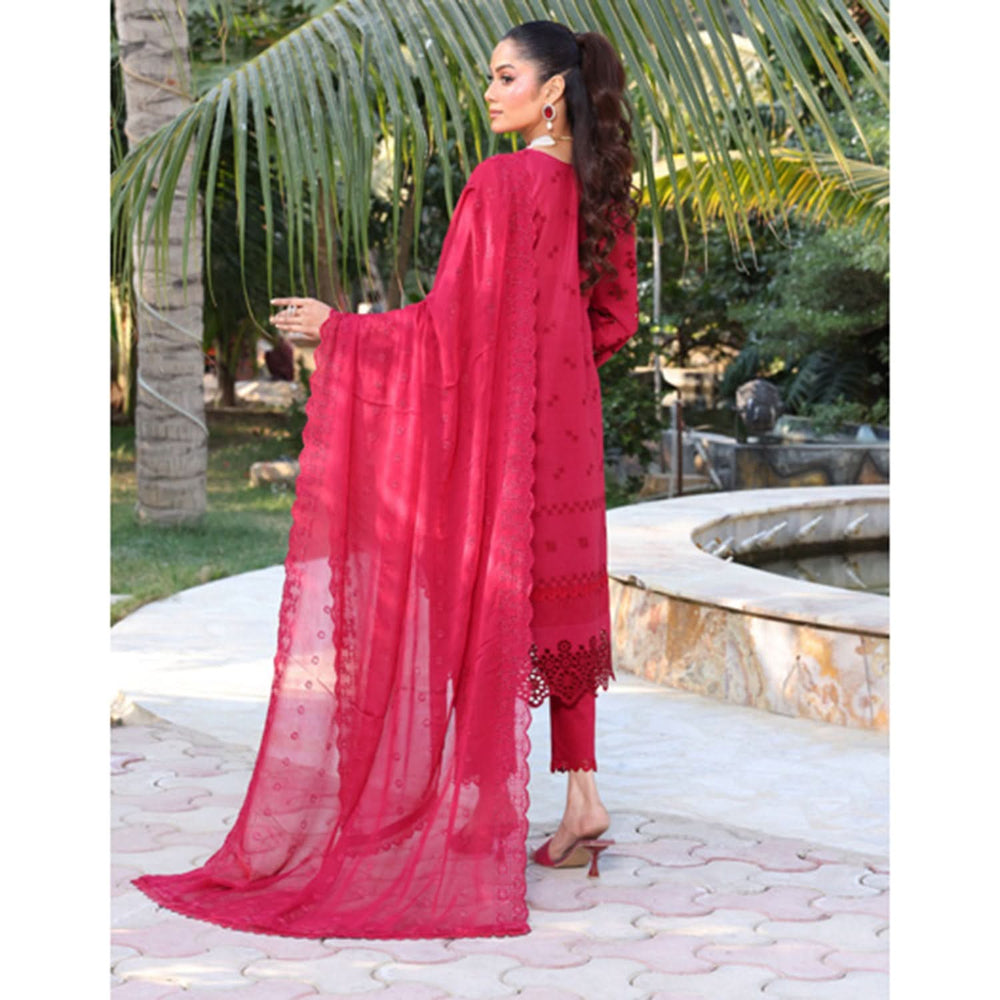 Summer Vibes By Dr. Haris Chikankari Lawn Unstitched 4 Pec Suit - 8