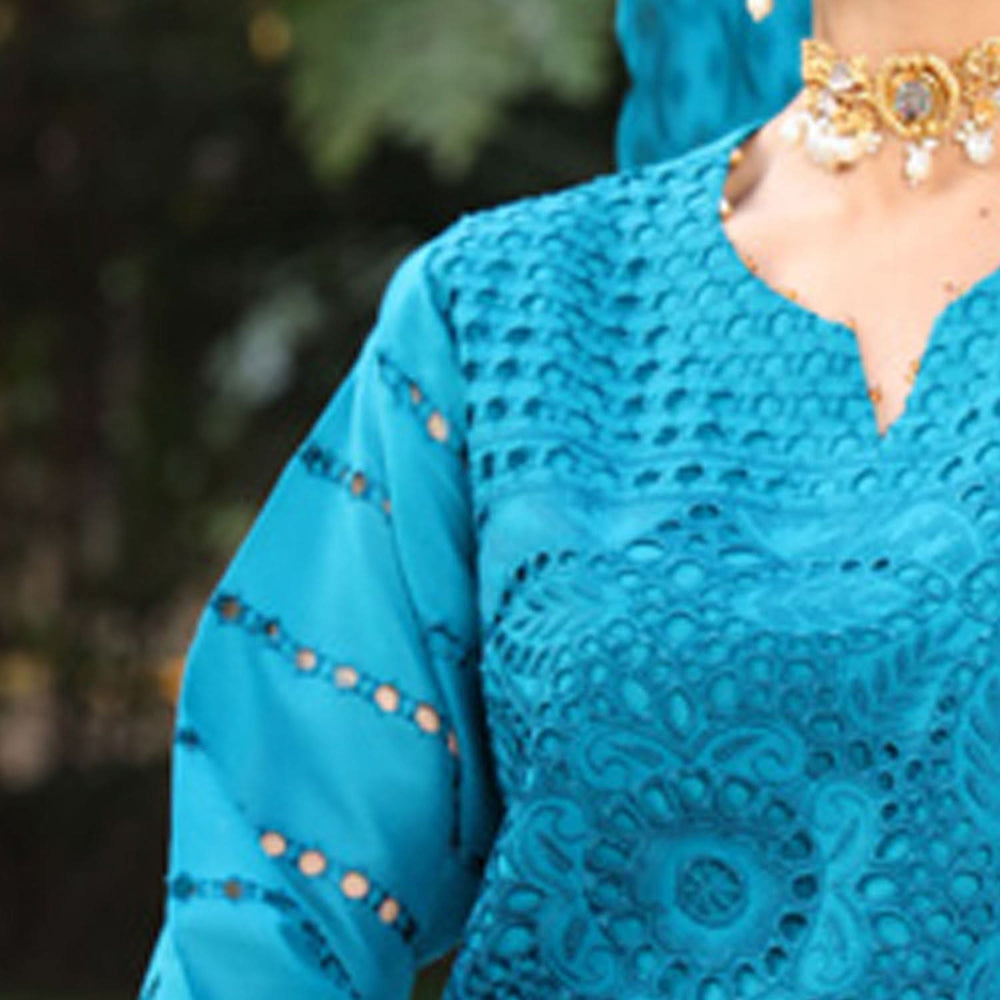 Summer Vibes By Dr. Haris Chikankari Lawn Unstitched 4 Pec Suit - 2