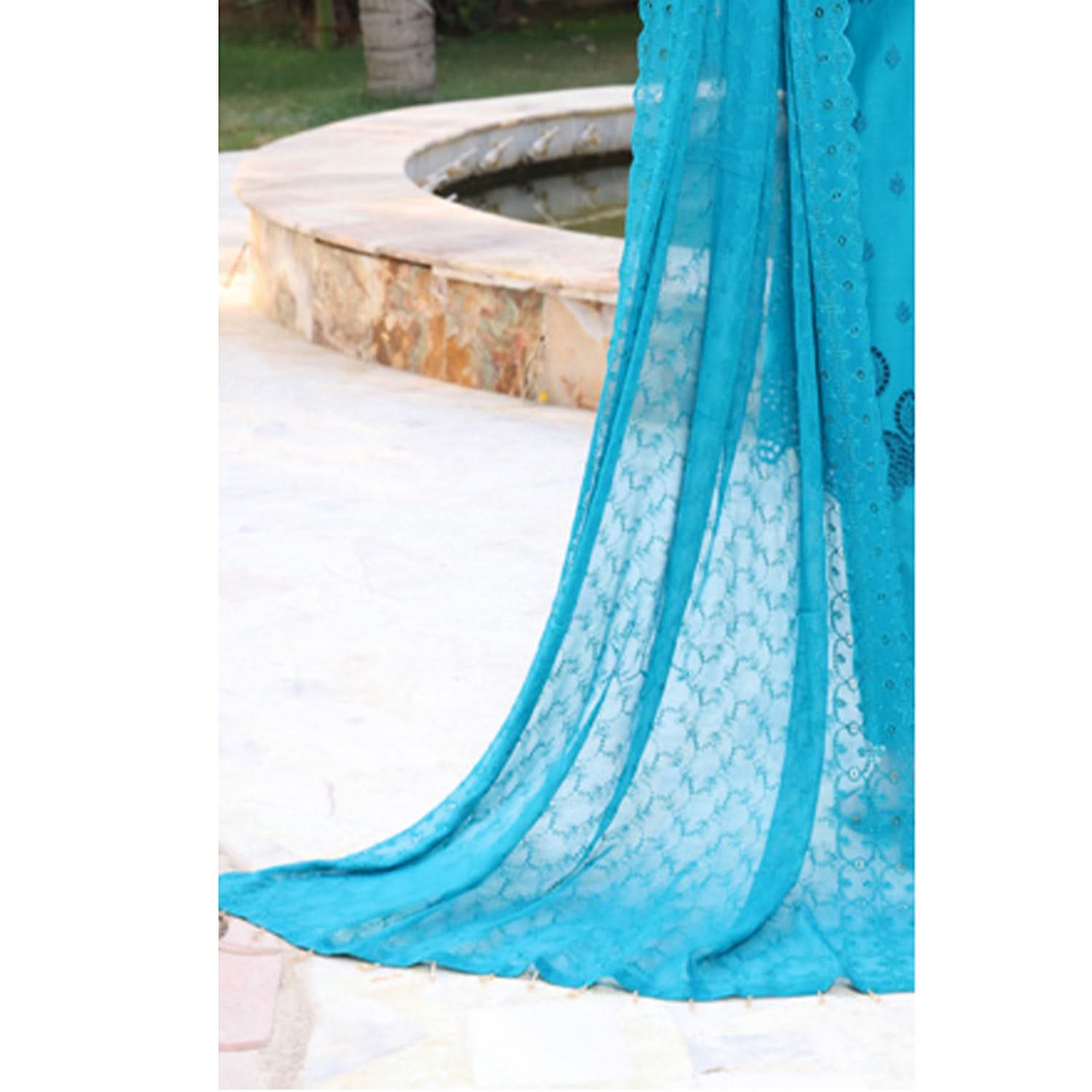 Summer Vibes By Dr. Haris Chikankari Lawn Unstitched 4 Pec Suit - 2