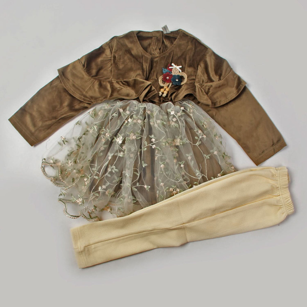 Girls Shalwar Suit - Brown