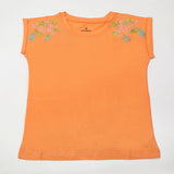 Eminent Girl's Half Sleeves T-Shirt - Light Orange
