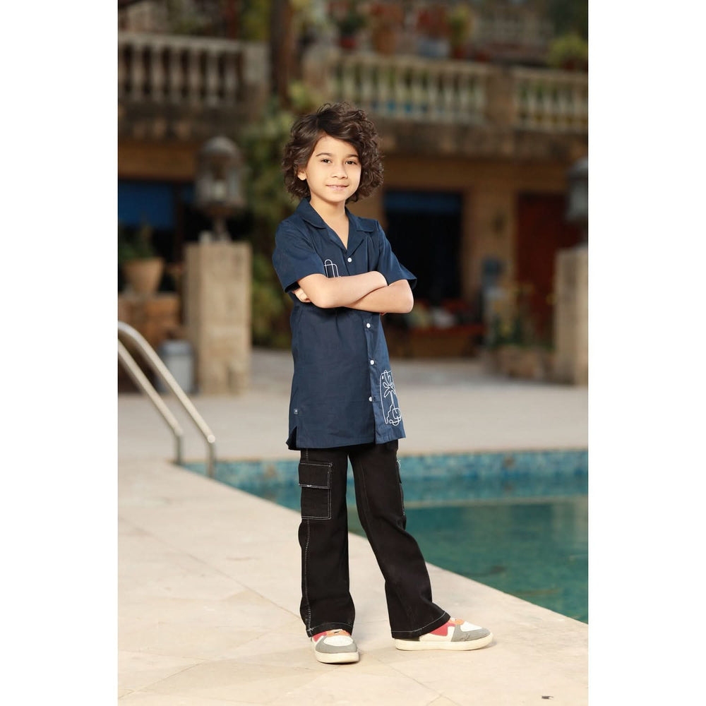Eminent Boys Half Sleeves Causal Shirt - Navy Blue