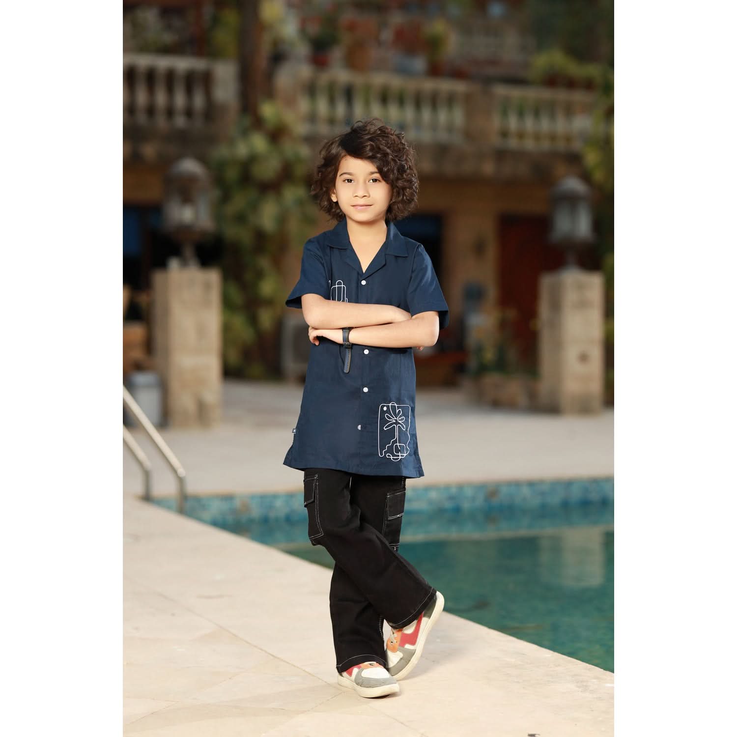 Eminent Boys Half Sleeves Causal Shirt - Navy Blue