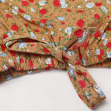 Girls Printed 2 Pcs Suit - Light Brown