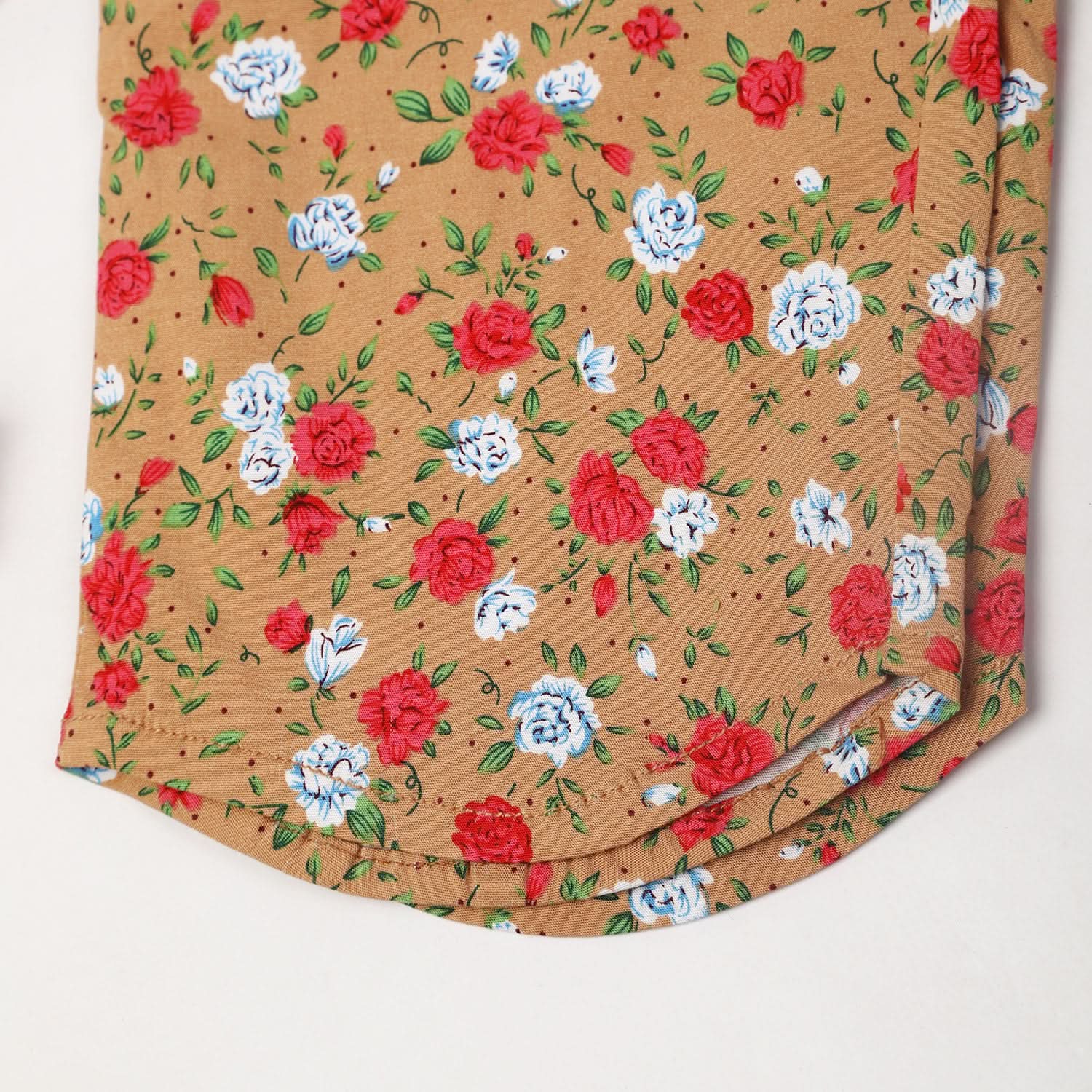 Girls Printed 2 Pcs Suit - Light Brown