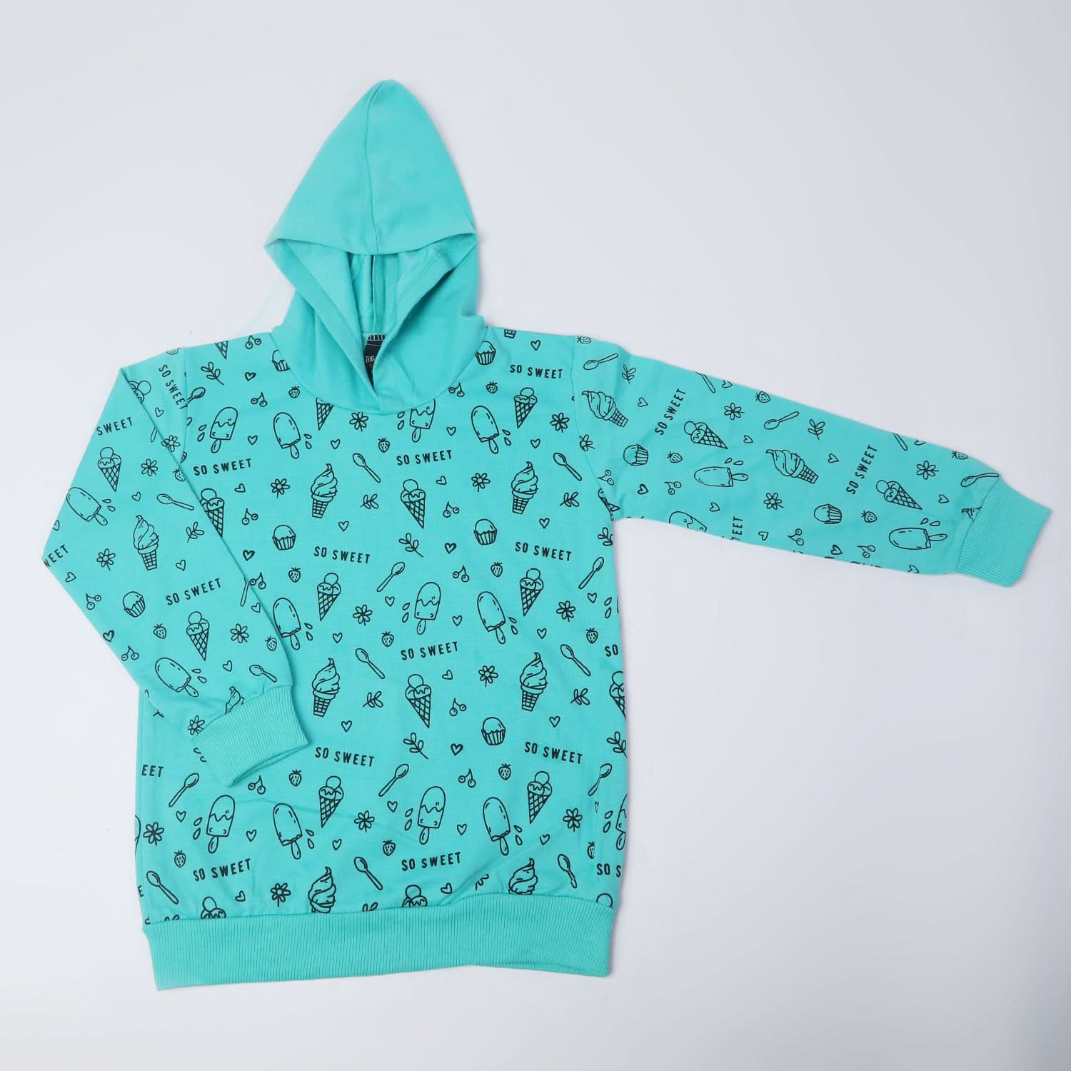 Girls Hoodie T-Shirt - Sea Green