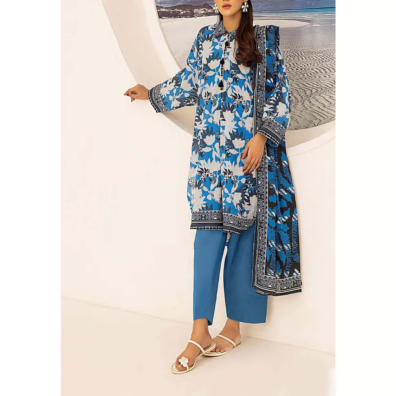 SANA & SARA ESHAAL By Salitex Lawn Printed Unstitched 3Pcs Suit - 62